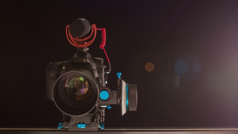 Dslr Camera On A Slider